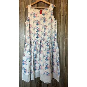Ewa I Walla Floral Dress Size L Cotton Cream Cottagecore Feminine Pockets NWT